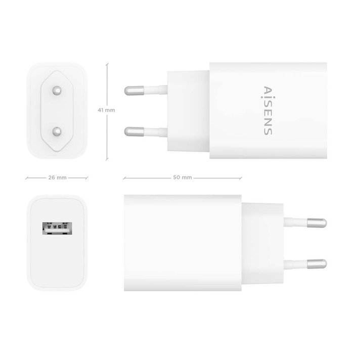 Chargeur mural Aisens A110-0853 Blanc Multicouleur 50 W