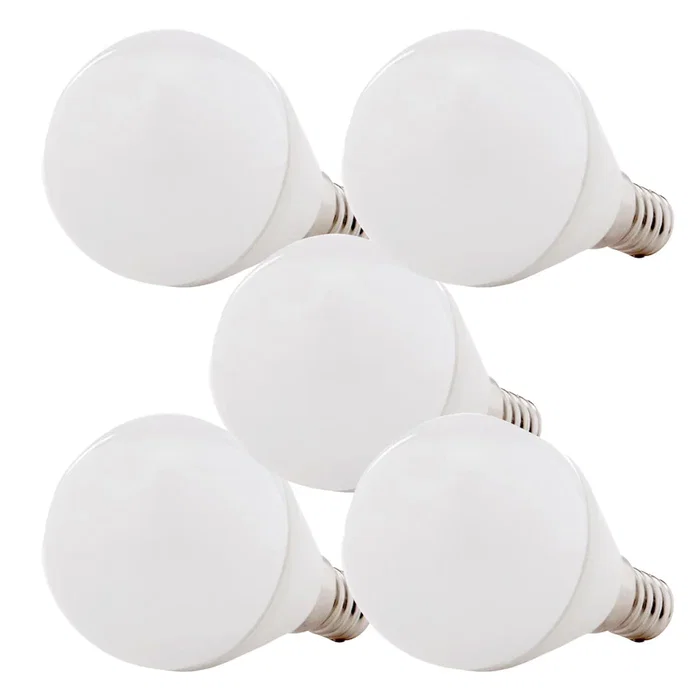 Pack de 5 ampoules LED E14 7W 500Lm 2700K Blanc chaud