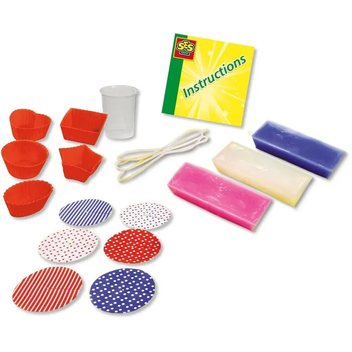 Kit de fabrication de bougies parfumées pour enfants à partir de 6 ans - SES CREATIVE Hobby Pink - Activité créative avec cire, moules et mèches