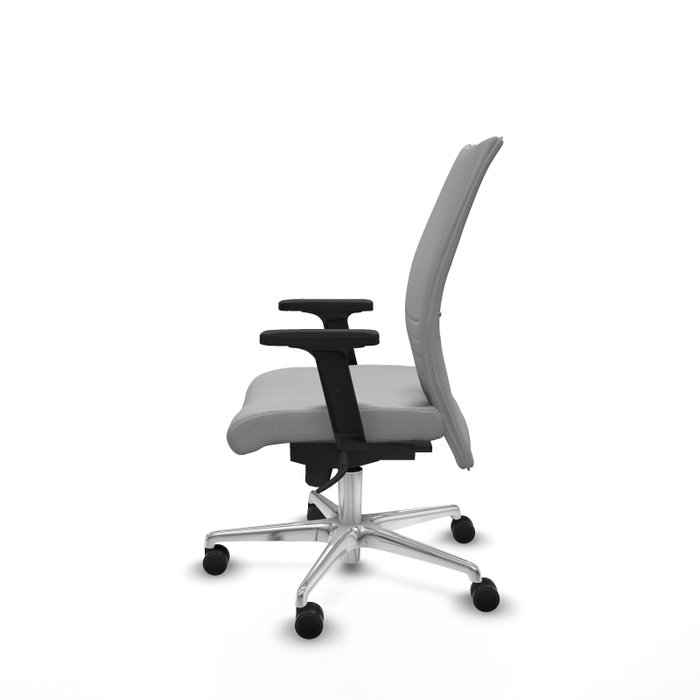 Piqueras Y Crespo Chaise Albacete Confidente Gris Clair avec mécanisme Synchro et base Aluminium