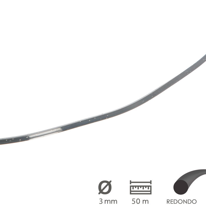 WOLFPACK LINEA PROFESIONAL Fil Nylon/Aluminium Rond Professionnel 3,0mm (Rouleau 50m)