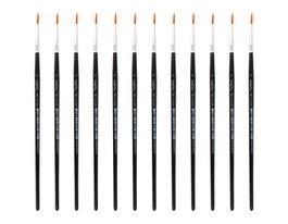 Innspiro Boîte de 12 pinceaux synthétiques ronds n°02