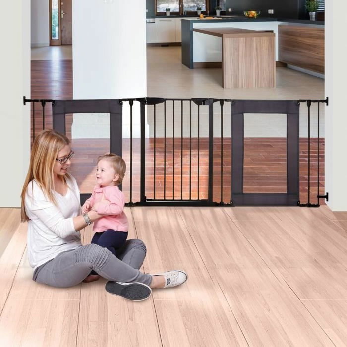 Dreambaby Barrière de sécurité Denver 3 panneaux, 85,5-200 x 74 cm, Noir