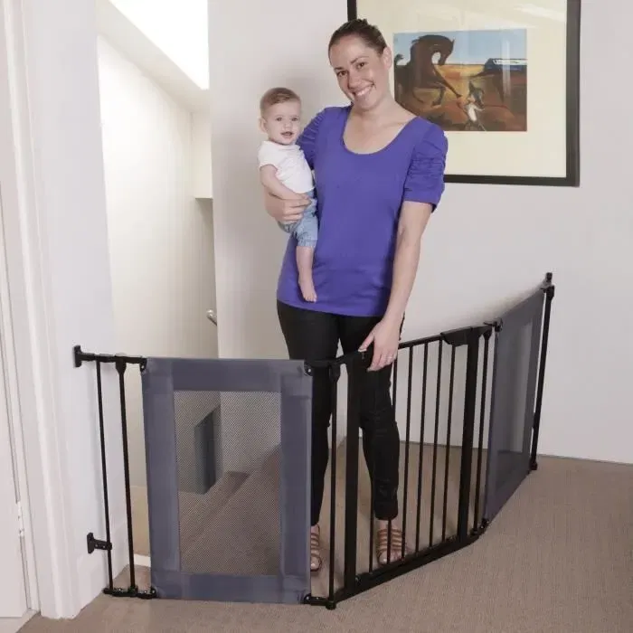 Dreambaby Denver Barrière de Sécurité Adapta-gate - 3 Panneaux Modulaires (85.5-200 x 74 cm) - Bidirectionnel, Noire - Idéale Escaliers et Animaux Dreambaby Denver Barrière de Sécurité Adapta-gate - 3 Panneaux Modulaires (85.5-200 x 74 cm) - Bidirectionnel, Noire - Idéale Escaliers et Animaux