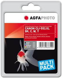 AgfaPhoto Multipack CLI-551XL Noir, Cyan, Magenta, Jaune
