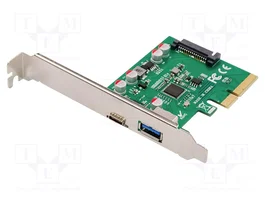 DIGITUS Carte d'extension PCIe USB 3.1 avec ports USB A et USB C