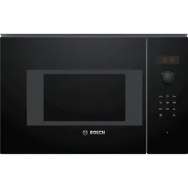 Bosch Micro-ondes Encastrable Noir SER4 BFL523MB1F avec 7 Programmes Automatiques, 20 L, 38.2 x 59.4 x 31.7 cm