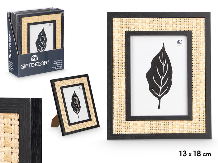 GIFTDECOR Lot de 12 cadres photo avec corde Noir + Naturel 13 x 18 cm GIFTDECOR Lot de 12 cadres photo avec corde Noir + Naturel 13 x 18 cm