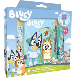 KIDS LICENSING - Journal + Stylo magique Bluey - Taille: 23x22x3cm