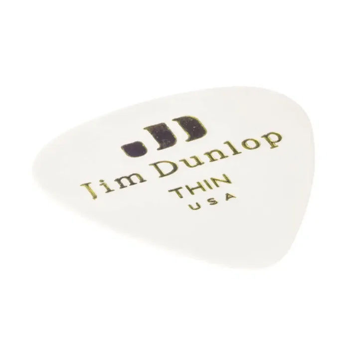DUNLOP Pack de 12 médiators Genuine Celluloid Blanc - Thin