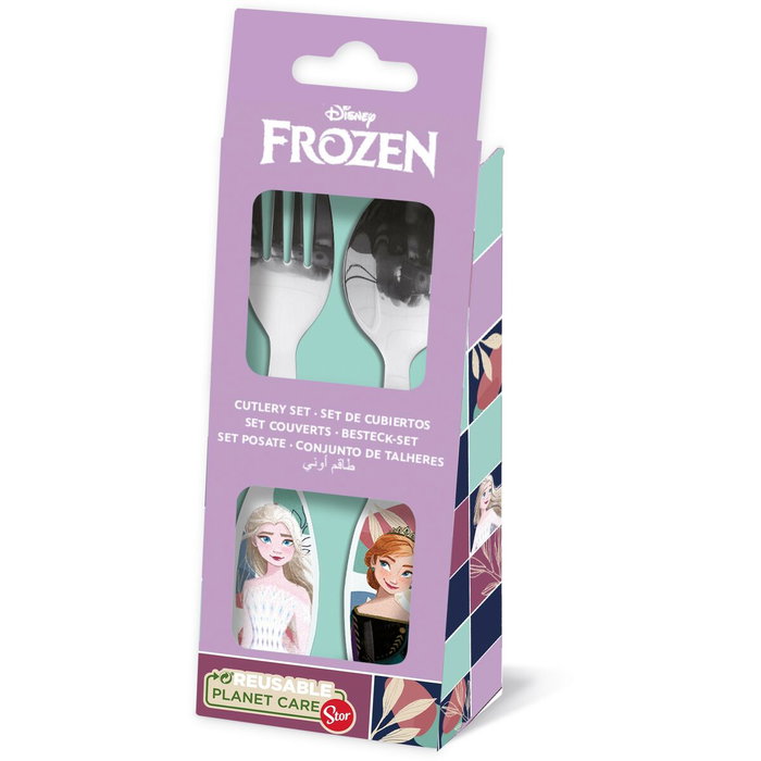 Licensing Jeu de couverts elliptiques métalliques 2 pièces Frozen Licensing Jeu de couverts elliptiques métalliques 2 pièces Frozen