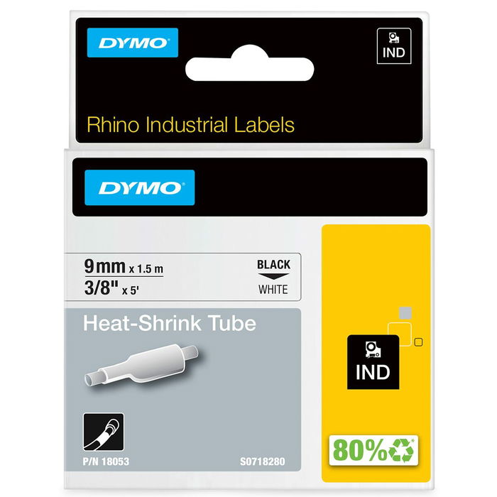 Ruban Laminé pour Etiqueteuses Dymo 18053 Blanc/Noir Noir/Blanc 9 mm Ruban Laminé pour Etiqueteuses Dymo 18053 Blanc/Noir Noir/Blanc 9 mm