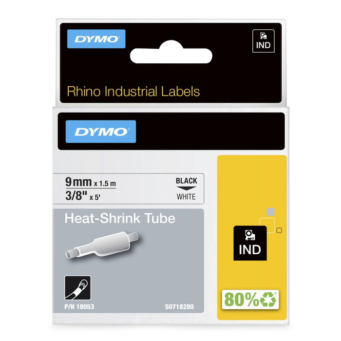 Dymo Tube thermorétractable Rhino Industrial 18053 Noir et Blanc