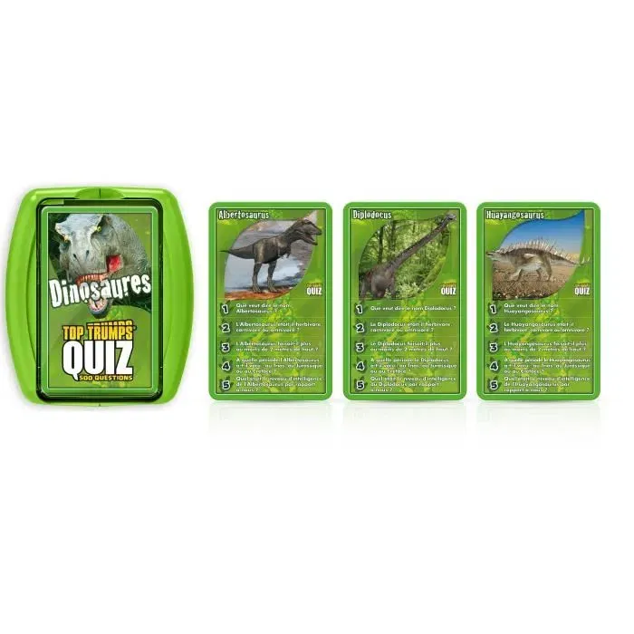 Winning Moves Jeu de société Quiz Dinosaures - 500 questions illustrées - Format compact transportable