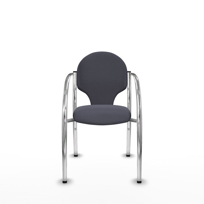 Silla Hellín tapizada con Tela color Gris oscuro. Brazos fijos