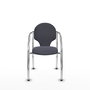 Silla Hellín tapizada con Tela color Gris oscuro. Brazos fijos