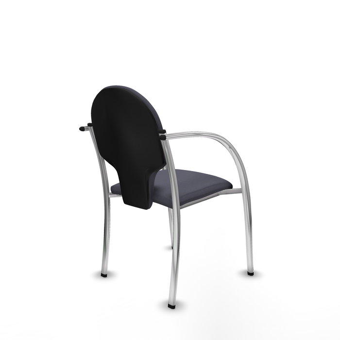 Silla Hellín tapizada con Tela color Gris oscuro. Brazos fijos