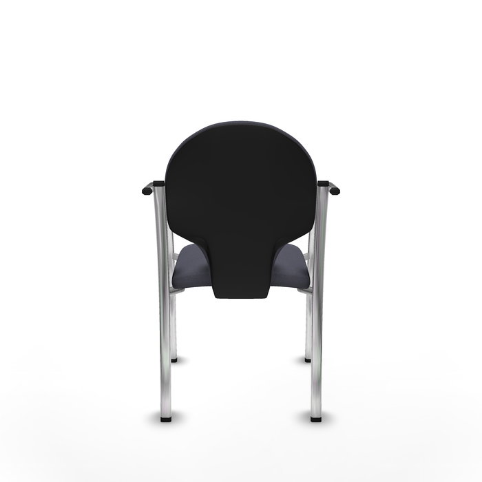 Silla Hellín tapizada con Tela color Gris oscuro. Brazos fijos