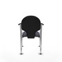 Silla Hellín tapizada con Tela color Gris oscuro. Brazos fijos
