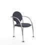 Silla Hellín tapizada con Tela color Gris oscuro. Brazos fijos