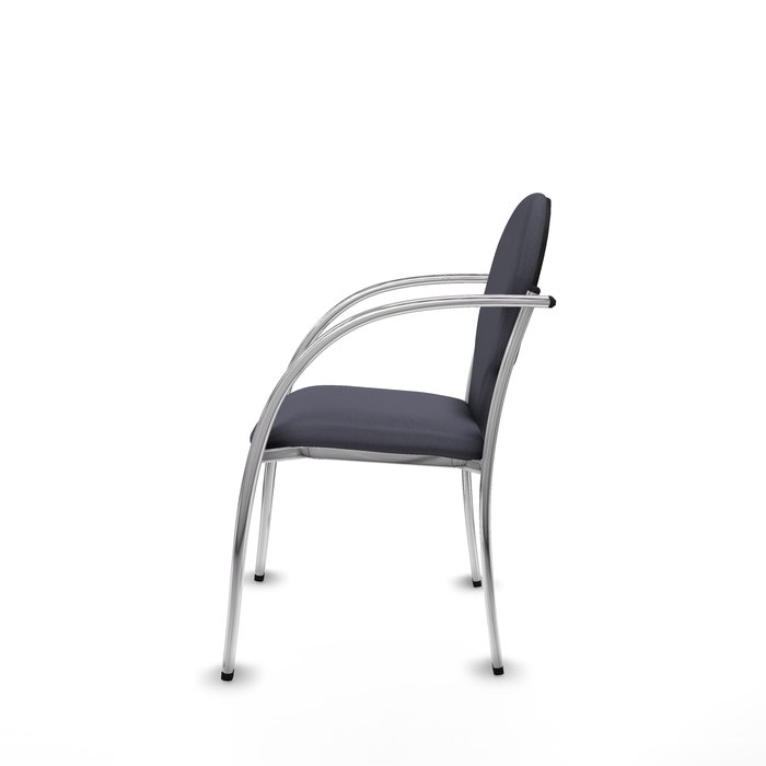 Silla Hellín tapizada con Tela color Gris oscuro. Brazos fijos