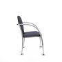 Silla Hellín tapizada con Tela color Gris oscuro. Brazos fijos