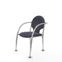 Silla Hellín tapizada con Tela color Gris oscuro. Brazos fijos