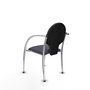 Silla Hellín tapizada con Tela color Gris oscuro. Brazos fijos