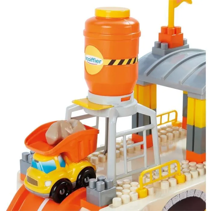 Ecoiffier Abrick 1350 - Baril circuit TP - Jouet de construction avec camions et silo pour enfants à partir de 18 mois - Les grands travaux - Fabriqué en France