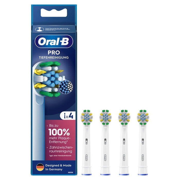 Oral-B Têtes de brosse à dents Pro Deep Cleaning, Pack de 4, Blanc Oral-B Têtes de brosse à dents Pro Deep Cleaning, Pack de 4, Blanc