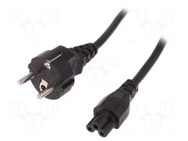 LOGILINK Câble d'alimentation H05VV-F CEE 7/7 vers IEC C5, 1,8 m, noir