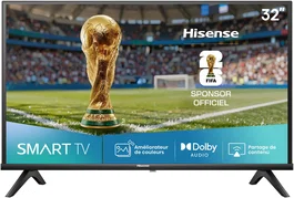 Hisense 32A4Q - Téléviseur LED connecté 32" (80 cm) HD 1366x768 avec WiFi intégré, 2 ports HDMI 1.4 et ports USB