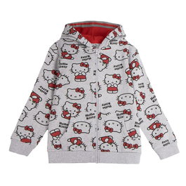 Sweat-shirt à capuche fille Hello Kitty Gris