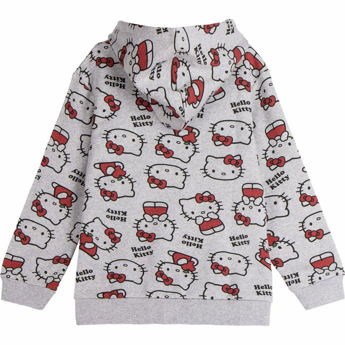Sweat-shirt à capuche fille Hello Kitty Gris Sweat-shirt à capuche fille Hello Kitty Gris