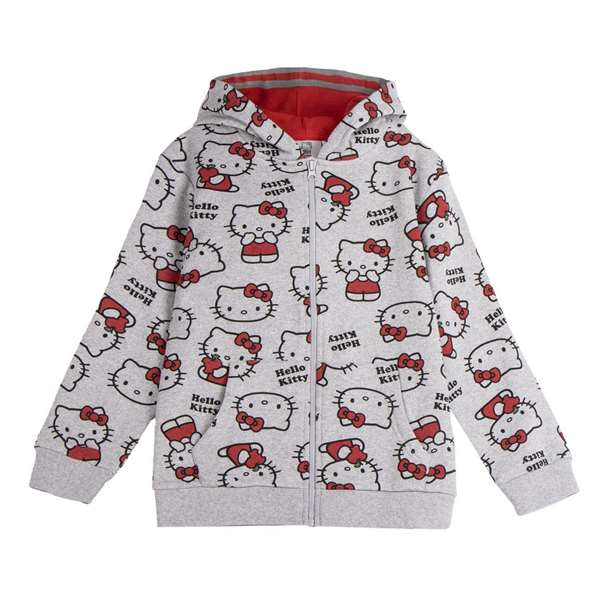 Cerdá Sweat-shirt à capuche zippé avec motif Hello Kitty en coton brushed - Taille 14 ans Cerdá Sweat-shirt à capuche zippé avec motif Hello Kitty en coton brushed - Taille 14 ans