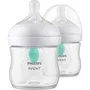 Philips Avent Natural 3.0 - Lot de 2 biberons 125 ml anti-colique avec tétine AirFree imitant le sein, blanc