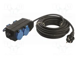 AS SCHWABE Rallonge réseau H05RR-F 3G1,5mm2 10m Noir