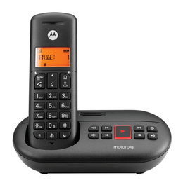 Motorola E211 Téléphone DECT sans fil avec répondeur, blocage d'appels et écran LCD rétroéclairé ambré