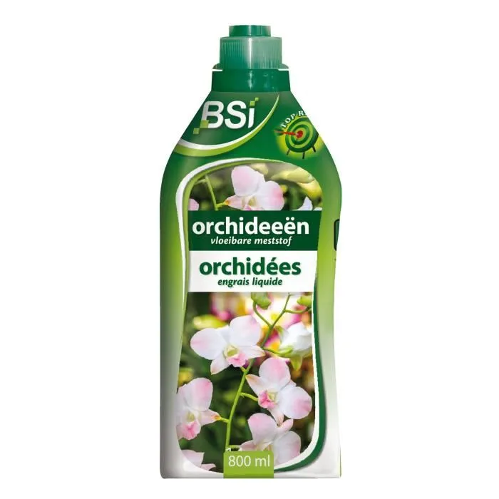 BSI Engrais Minéral pour Orchidées - Formule NPK 4-4-7 avec Oligo-éléments et Chélates - Stimule Floraison et Croissance - Flacon 800 ml