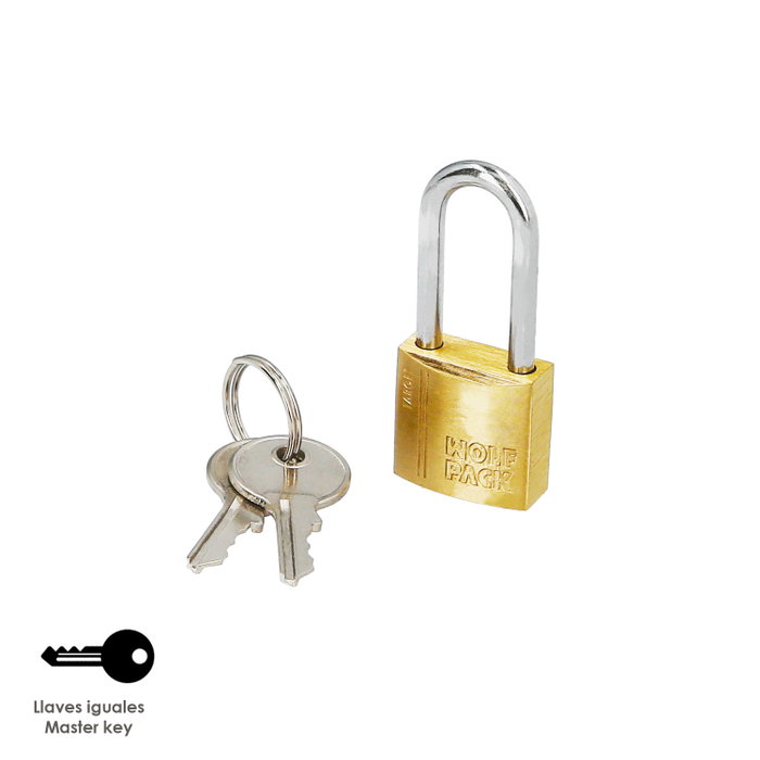 WOLFPACK LINEA PROFESIONAL Cadenas en laiton avec anse longue 20 mm Serie Target WOLFPACK LINEA PROFESIONAL Cadenas en laiton avec anse longue 20 mm Serie Target