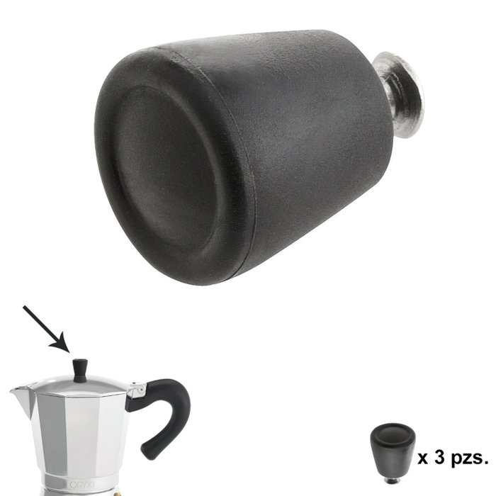 ORYX Lot de 3 Pomos pour Cafetière Aluminium Induction (6, 9, 12 tasses) ORYX Lot de 3 Pomos pour Cafetière Aluminium Induction (6, 9, 12 tasses)