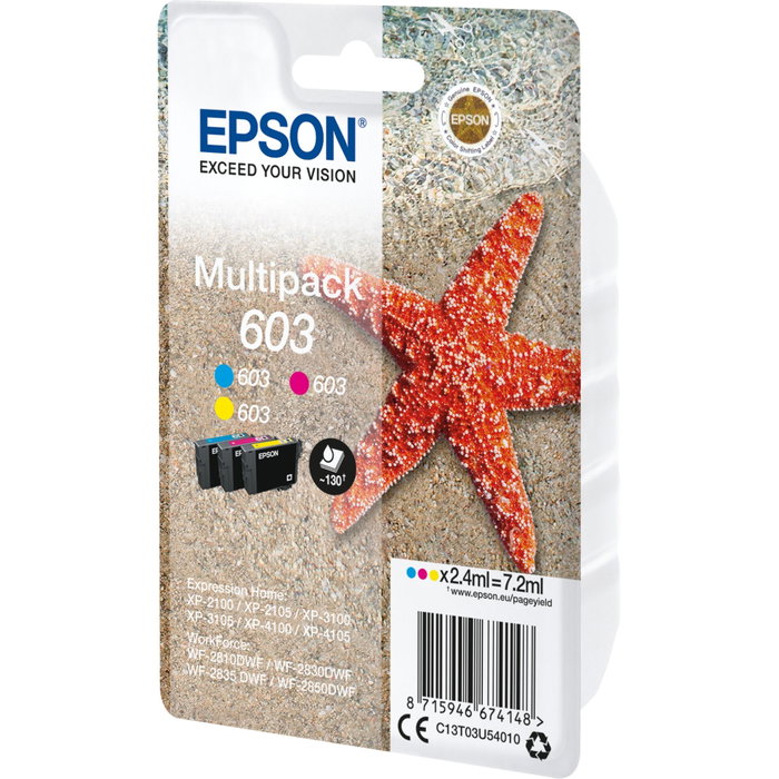Epson Multipack 603 - 3 couleurs (Cyan, Magenta, Jaune) - C13T03U54010