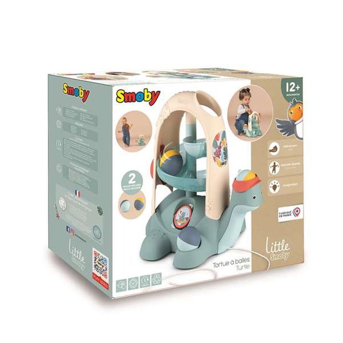 Smoby Tortue à Balles 2 en 1 - Circuit de Balles et Jouet à Tirer