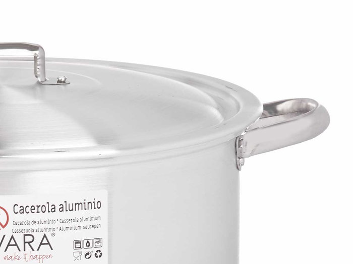 Kinvara Casserole Aluminium 32 cm 12,5 L - Argent, Compatible Gaz/Four/Lave-vaisselle (Set de 3)