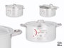 Kinvara Casserole Aluminium 32 cm 12,5 L - Argent, Compatible Gaz/Four/Lave-vaisselle (Set de 3)