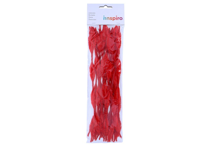 Innspiro Limpiapipas chenilla formes rouge 13mm x 30cm, 25u.