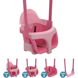 TP TOYS - QUADPOD - Fauteuil balançoire bébé 4-en-1 évolutif, mode cocon, baquet et traditionnelle - Rose