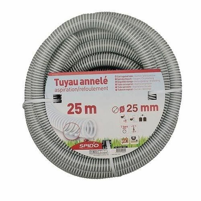 Spido Tuyau d'aspiration en PVC armé avec spirales, 25 m, Ø 25 mm Spido Tuyau d'aspiration en PVC armé avec spirales, 25 m, Ø 25 mm