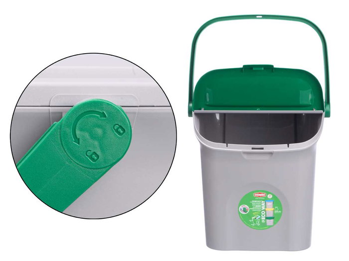 Stefanplast Poubelle 28L Empilable Ecoway Vert 38x41x37 cm (Set de 6)