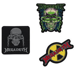 Set de 3 patches Megadeth en polyester - Patches à coudre ou à coller